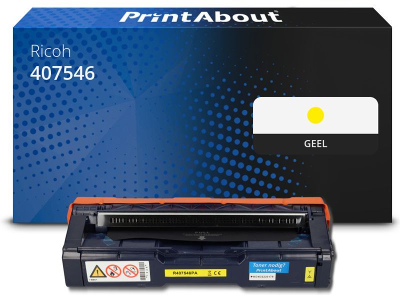 PrintAbout Toner 407546 (SP C250E) Geel Extra hoge capaciteit geschikt voor Ricoh