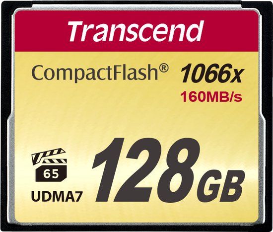 Transcend 1000x CompactFlash - 128GB - 160MB/s Read - 120MB/s Write