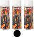Peinture pour four 1200 °C, vernis spécial pour four, peinture thermique, noir, mat, aérosol, 3x400ml