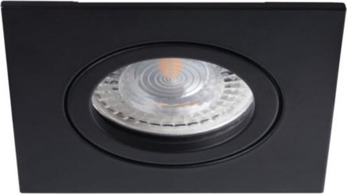 Philips LED inbouwspot Hajo -Vierkant Zwart -Extra Warm Wit -Dimbaar -4W -Philips LED