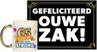 Bellatio Decorations Koffiemok 65 Jaar Man Veteranen Gefeliciteerd Ouwe Zak Wenskaart A5 Formaat Humor Keramiek Multi Pastel 300ml
