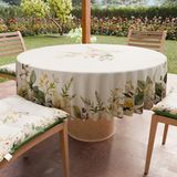 PETTI Artigiani Italiani - Vlekafstotend rond tafelkleed van microvezel (diameter 140 cm), keukentafelafdekking voor ronde tafel, botanical, 100% Made in Italy