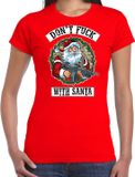 Bellatio Decorations Fout Kerstshirt / Kerst t-shirt Dont fuck with Santa rood voor dames - Kerstkleding / Christmas outfit XS