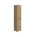 Thebalux hoge kast, 2x dichte deur, houten greeplijst, links draaiend, achterwand grijs linnen 7NU35027UO