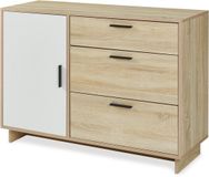 en.casa Dressoir Kenta 100x35x72 cm sonoma eiken en wit