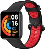 By Qubix Qubix Tweekleurige sportband Zwart met rood Geschikt voor Xiaomi Redmi Watch 2 (Lite)