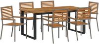 vidaXL Eettafel Set Grijs Massief Acacia Hout