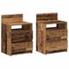 VidaXL Nachtkastjes 2 st met 2 lades 40x33x60 cm oud houtkleurig