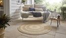 Tapis rond en peau de vache, beige-brun, diamètre 160 cm