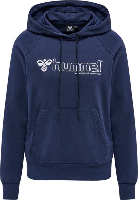 Hummel Donkerblauw Sweatshirt - Dames - Maat XL - Katoen - Hoodie - Herfst/Winter 2022