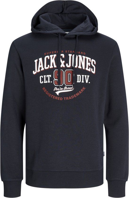 JACK&JONES PLUS JJELOGO SWEAT HOODIE - Dark Navy - EU 4XL