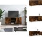 vidaXL TV-meubel - 104x35x50 cm - Bewerkt Hout - Gerookt Eikenkleurig