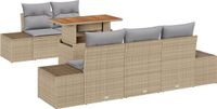 vidaXL Tuinbank Set 6-delig Beige en Grijs