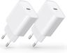 30 W USB C-oplader, PD 3.0 i-Phone snellader, voeding, laadstekker voor iPhone 16/15/14/13/12 Plus Pro Max Mini, AirPods iPad, Samsung Galaxy S24/S23/22 (2 stuks)