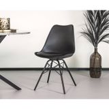 Lizzely Garden & Living Avy Eetkamerstoel - Zwart - Zwart Zitting