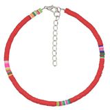 Deja Jewels Lookinggoodtoday Vrolijke Enkelband met 4mm Kralen - Rood