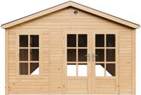 Timbela M737A - Houten tuinhuis - 21,97 m² - 630x382xH267 cm - zonder vloer met grijze dakshingles