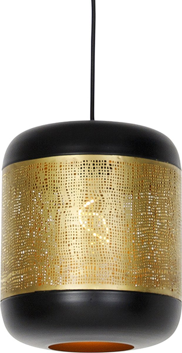 QAZQA kayleigh - Industriele Hanglamp - 1 lichts - Ø 24 cm - Goud/messing - Industrieel - Woonkamer | Slaapkamer | Keuken