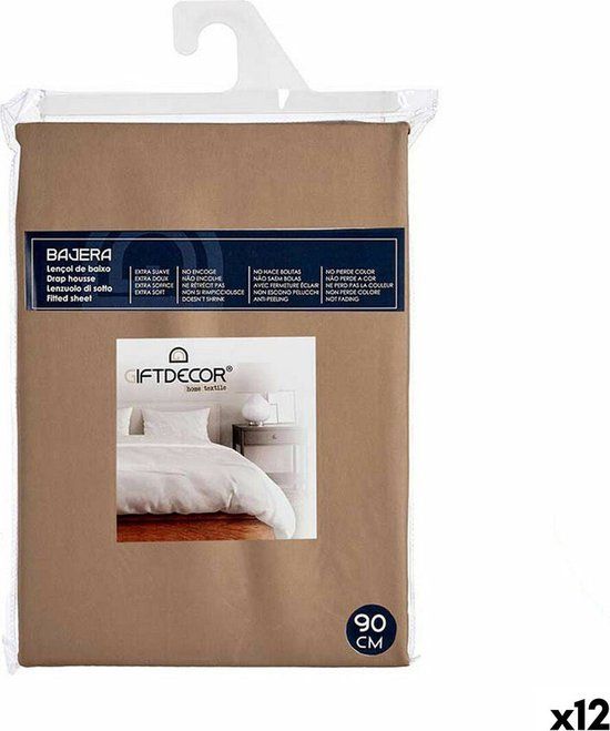 Gift Decor Onderlaken 90 cm Bruin (12 stuks) - Eenpersoons - Polyester