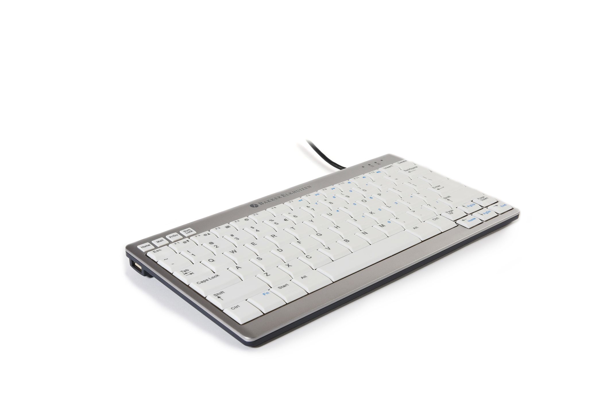BakkerElkhuizen UltraBoard 950 - AZERTY Belgisch Mini USB Keyboard - Light Grey/White