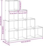 vidaXL Roomdivider Boekenkast Zwart eiken Hout 10-laags 131,5 x 29 x 131,5 cm