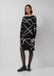 s.Oliver Gebreide jacquard jurk met lange mouw en boot hals zwart