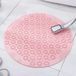 Tapis de douche Tapis de bain rond Tapis de bain en PVC Tapis de douche antidérapant Tapis de douche à aspiration Tapis de douche avec trous de drainage Lavable en machine (55 x 55 cm, rose)