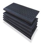 PETEX Trapmat/trapmat met hoekrand, van rubber, voor binnen en buiten, 64,5 x 25 cm, zelfklevend, antislip, 5 stuks
