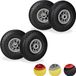 4x roue de chariot - 3.00-4 - pneu en caoutchouc - roulement à billes - axe de 20 mm - noir-gris