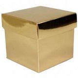 Merkloos Gouden cadeauverpakking decoratie 10 cm kubus
