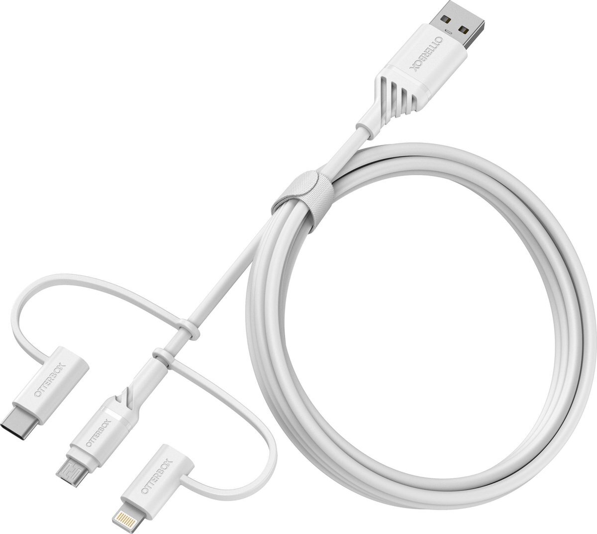 OtterBox 3in1 USB naar Micro/ Apple Lightning/ USB-C Kabel - 1M - Wit