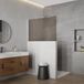 FortiFura Galeria Halfhoge Inloopdouche - 110x80cm - rookglas - 8mm - nano - met profiel en stabilisatiestang - Chroom