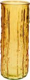 Bellatio Design Vase - jaune/or - verre transparent - 10 x 25 cm