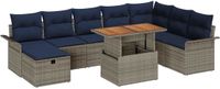 vidaXL Tuinbankenset 9 st Grijs poly rattan