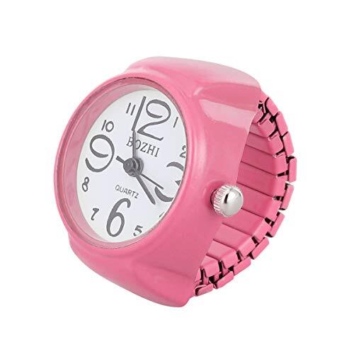 VILLCASE Polshorloge-1pc persoonlijkheid unisex horloge vormige vingerring mode prachtige quartz horloge ring (roze)