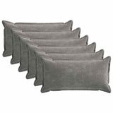 vidaXL - Kussensloop - 6 stuks - HOUTEN - Donkergrijs - 40 x 80 cm - Katoensatijn