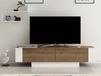 MATURAZI Meuble TV-HiFi 2 portes noyer/blanc avec étagères murales