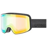 uvex pyrit V - Skibril voor volwassene - meekleurend - vergroot en condensvrij gezichtsveld - black matt dl/green-clear - one size