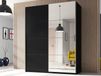 BELHAMBRA Armoire 2 portes coulissantes 150 cm noir avec miroir