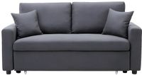Vente-unique Driezitsslaapbank van stof - Antraciet - INIZOR