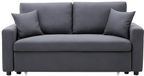 Vente-unique Driezitsslaapbank van stof - Antraciet - INIZOR