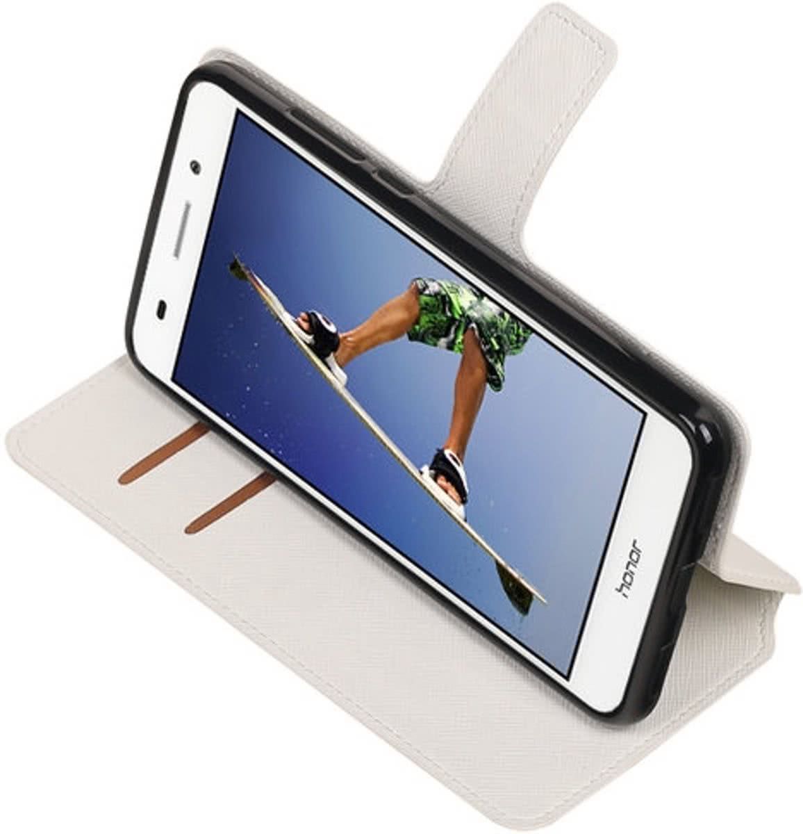 Best Cases Wit Huawei Honor Y6 II TPU wallet case booktype hoesje HM Book