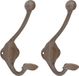 Merkloos Esschert Design Wandhaken/kapstokhaken - 2x - hoed/kleding - 8 x 17 cm - gietijzer - Ophanghaken - Dubbele haken