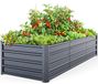 Jardinière surélevée - Bac à fleurs en métal - 240 x 90 x 45 cm - Anthracite