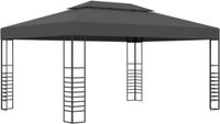 vidaXL Tonnelle Belvédère Chapiteau de Jardin Tente de Réception de Patio Pavillon d'Extérieur Terrasse Pique-nique 3x4 m Anthracite