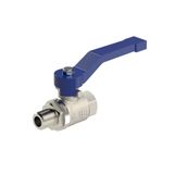Riegler Messing Kogelkraan Valve Line Handgreep Blauw MS Vernikkeld IG/AG G 1 1/2