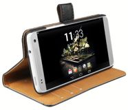 Mumbi Leren hoes voor HTC One Mini, zwart