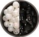 Bellatio Decorations Boules de Noël mélange - 74 pièces - blanc nacré et noir - 6 cm - plastique