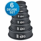 JVS Products Ronde bakvormen - 6 Delige Set - Springvorm Set - Non-stick Coating - Zwart