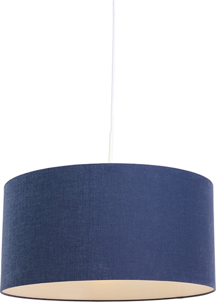 QAZQA HL Combi 1 Hanglamp met lampenkap 1 lichts Ãƒ Ëœ 500 mm blauw